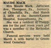 Mack, Maude